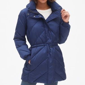 Elongated Puffer Jacket with Cinched-Waist